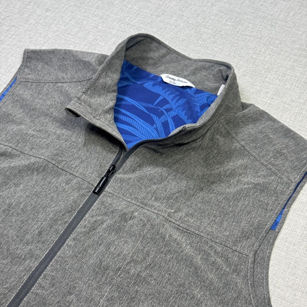 Tommy‎ Bahama Island Active Windbreaker Jacket Vest Mens XL Gray Full Zip